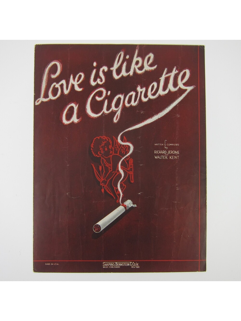 Love Is Like A Cigarette Sheet Music Richard Jerome Walter Kent  Vintage 1935